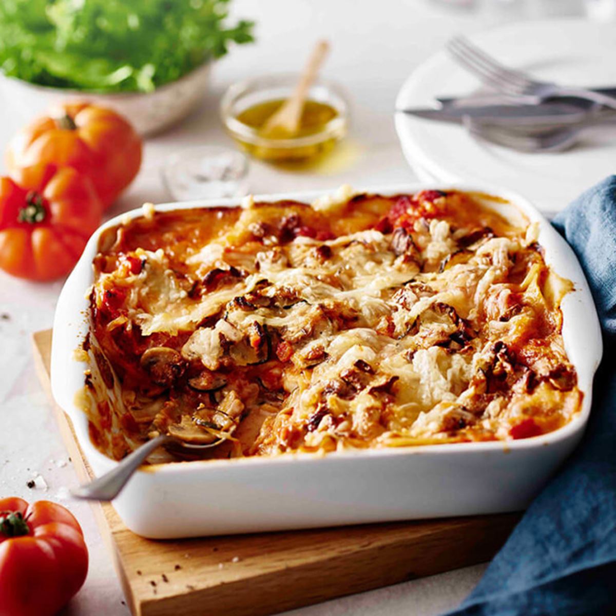 recipe image VEGETARISK LASAGNE MED CHAMPIGNONER OG SQUASH