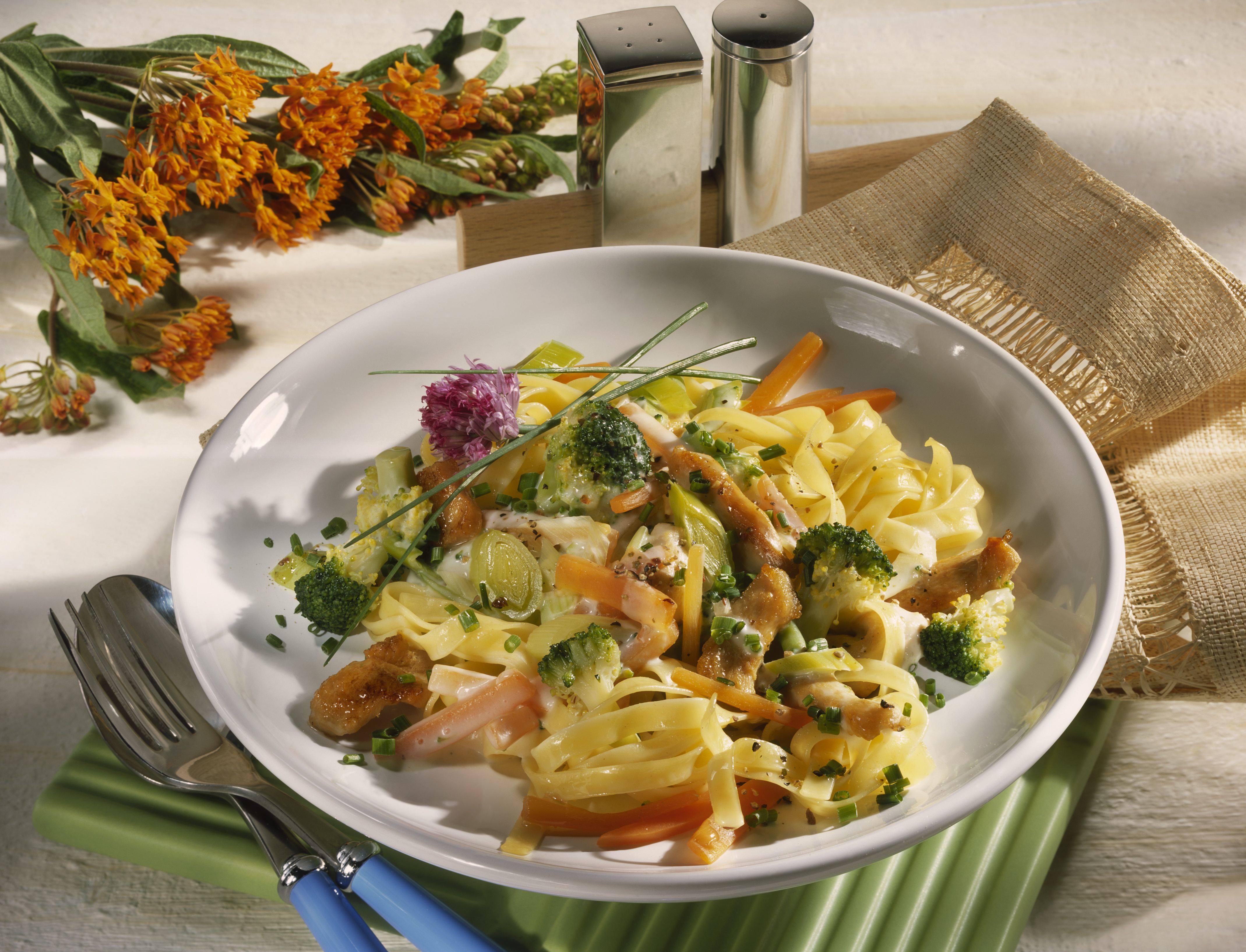 recipe image Hähnchen-Gemüse-Nudeln