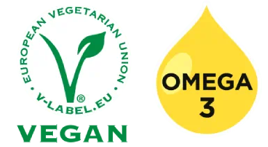 omega3 and vegan symbols