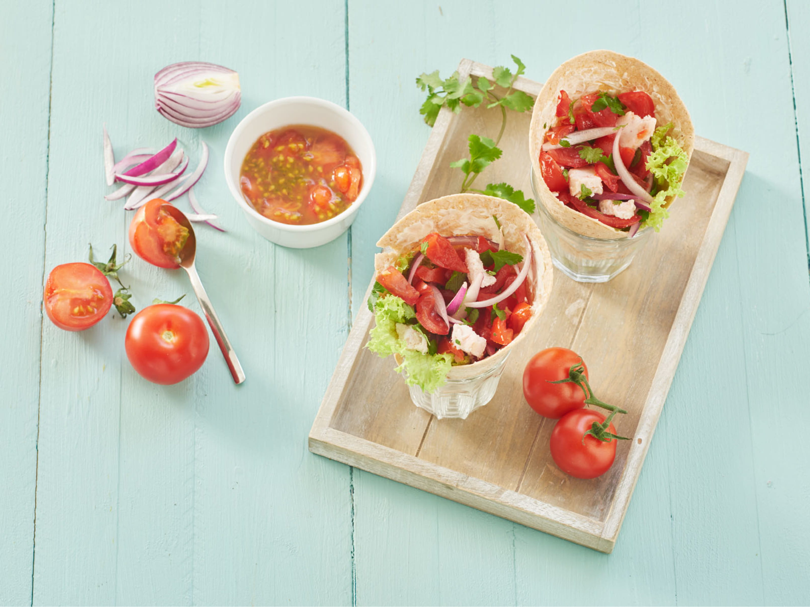 Wraps au poulet et à la salsa de tomates | Becel