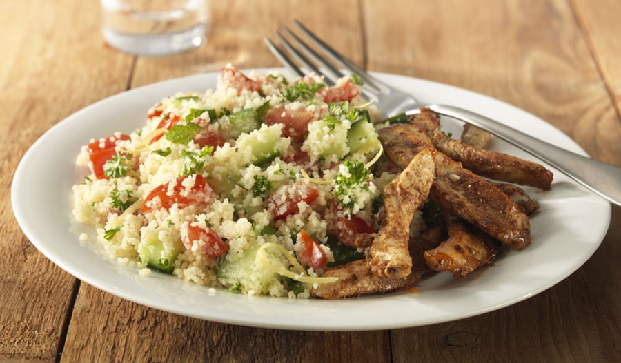 recipe image Salade de couscous au poulet à chawarma