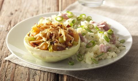 recipe image Chou-rave farci avec purée de pommes de terre