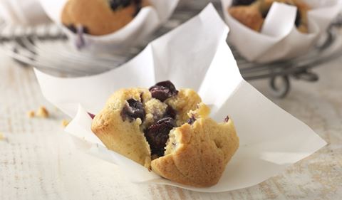 recipe image Blauwe bessen muffins met citroen