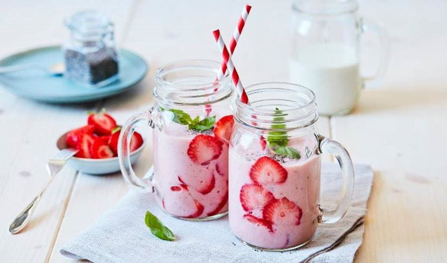 recipe image Aardbei - perzik smoothie