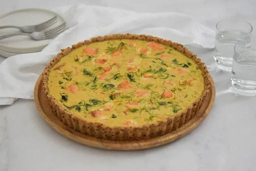 recipe image Quiche met zalm en spinazie