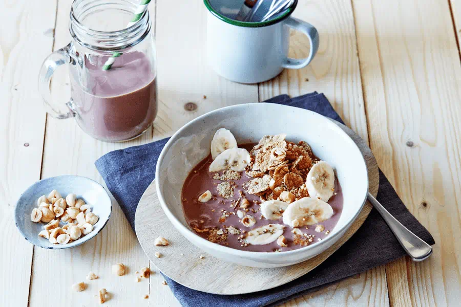 recipe image Ontbijtgranen met vijf specerijen chocolade melk