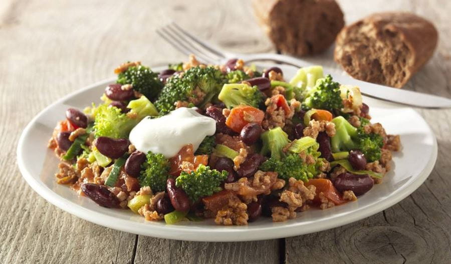 recipe image Broccoli chili con carne