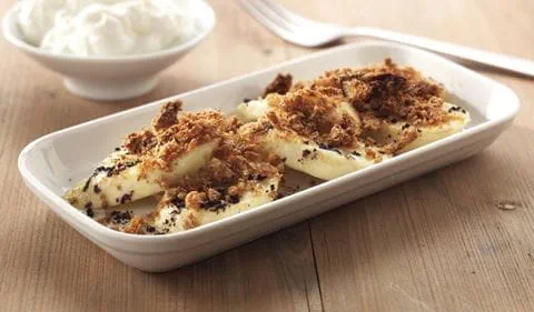 recipe image Acai en banaan ovenschoteltjes met kaneel en yoghurt