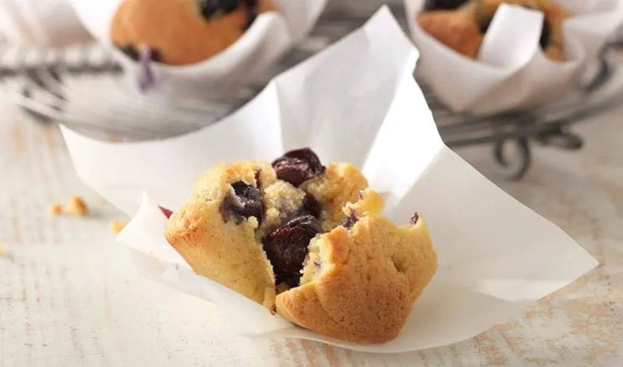 recipe image Blauwe bessen muffins met citroen