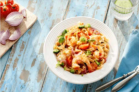 recipe image Volkoren pasta & gamba's