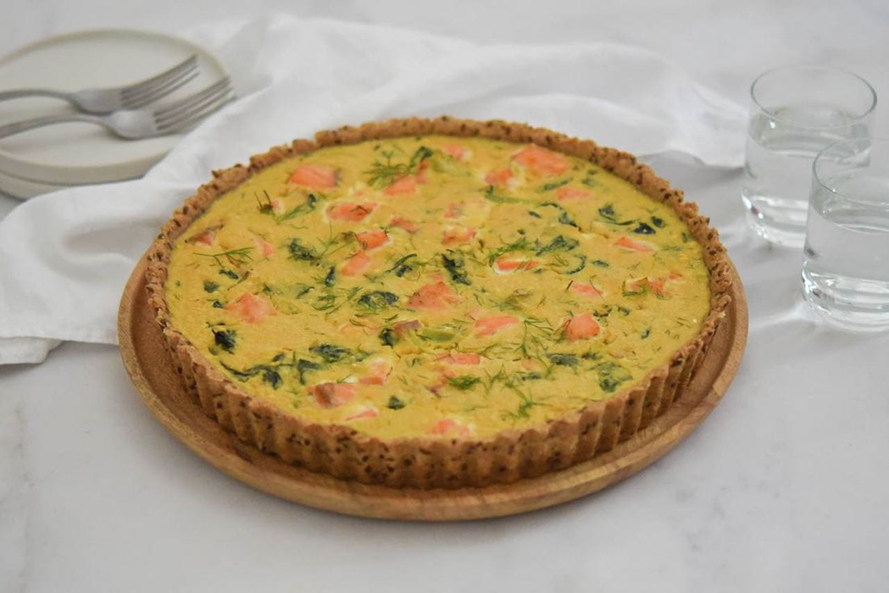recipe image Quiche met zalm en spinazie