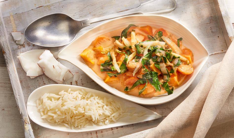 recipe image Zoete aardappel met pinda-kokoscurry