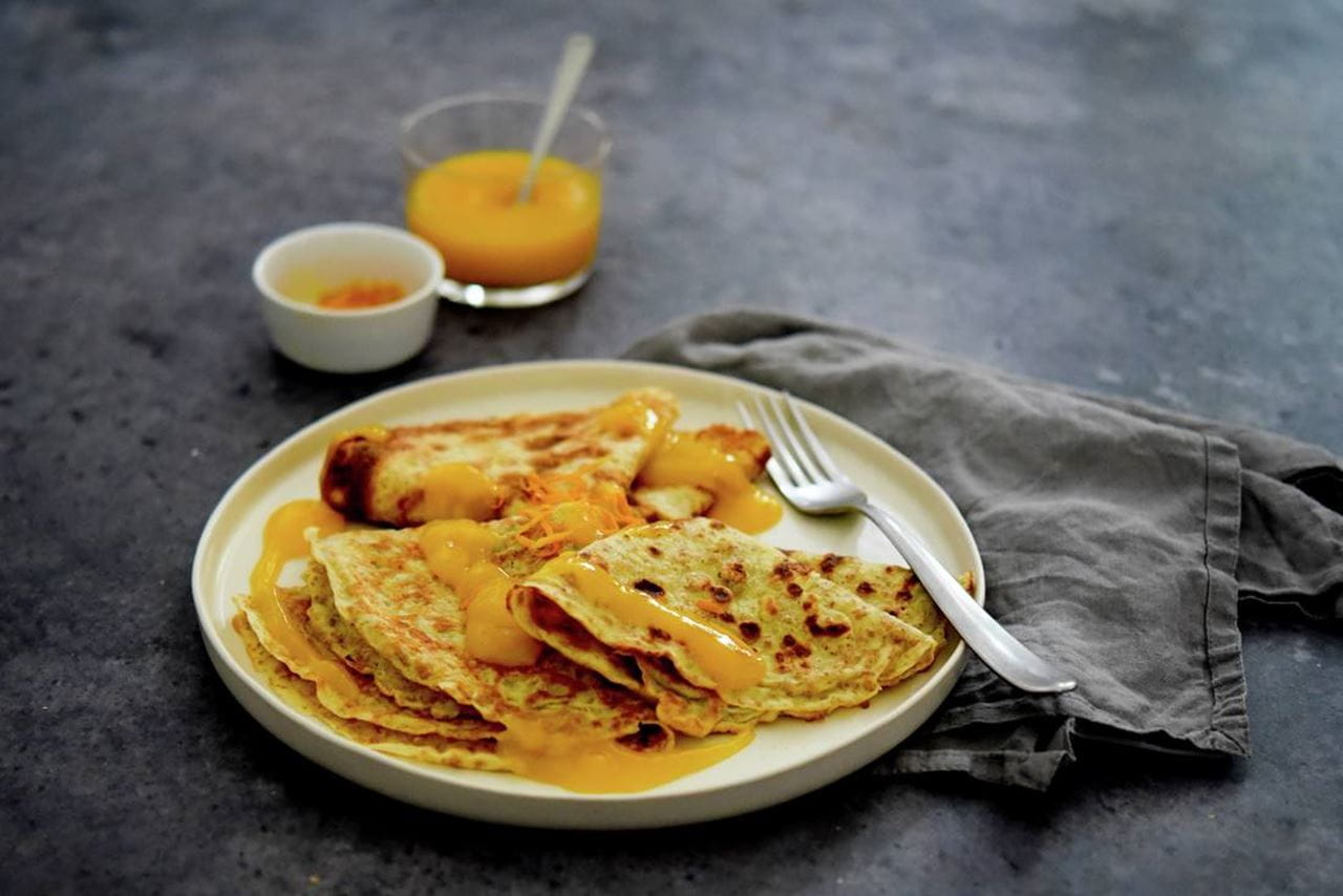 recipe image Franse volkorencrêpes met sinaasappelsaus