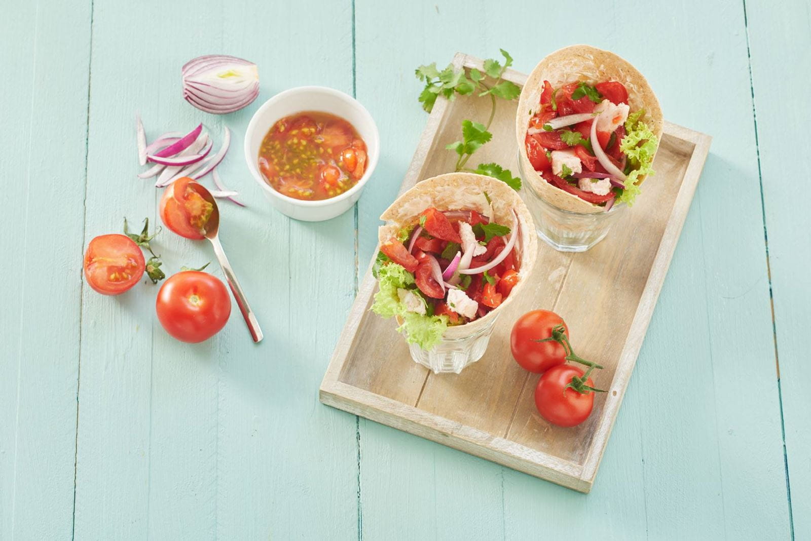 recipe image Tomatensalsa & kipwraps