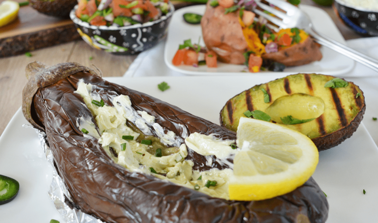 recipe image Geroosterde aubergine op de barbecue