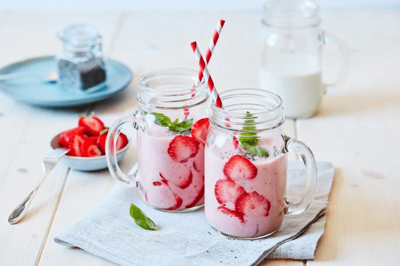recipe image Aardbei - perzik smoothie