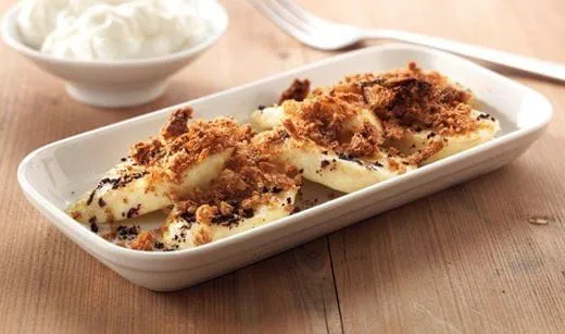 recipe image Acai en banaan ovenschoteltjes met kaneel en yoghurt