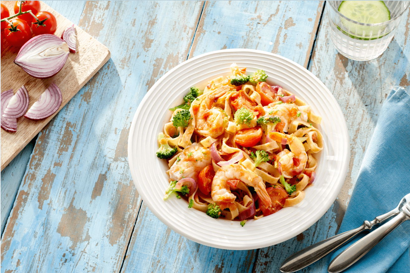 recipe image Volkoren pasta & gamba's