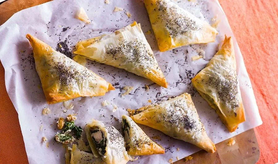 recipe image Pastéis de Filo com Frango e Espinafres