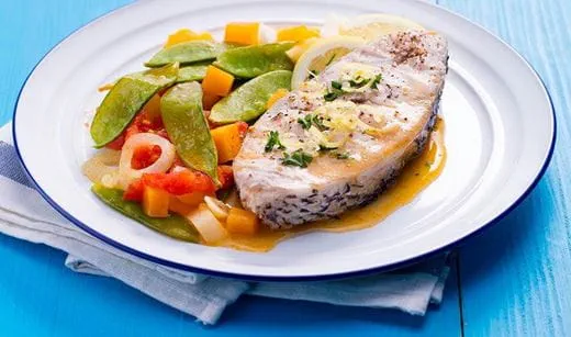 recipe image Corvina com ervilhas de quebrar