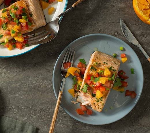 recipe image Turunçlu ve Domatesli Izgara Somon