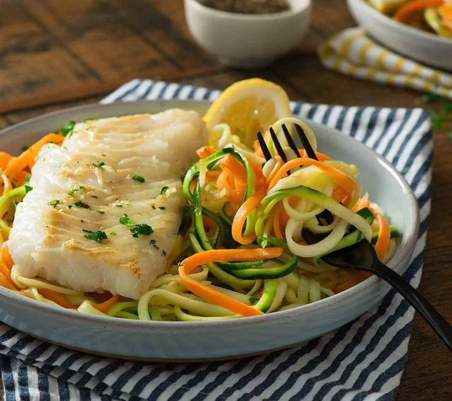 recipe image Sebzeli Spagettili Limonlu Mezgit Fileto